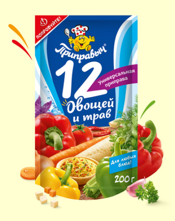 Приправа 12 Овощей и трав 200г*14шт (шоу-бокс) Приправыч